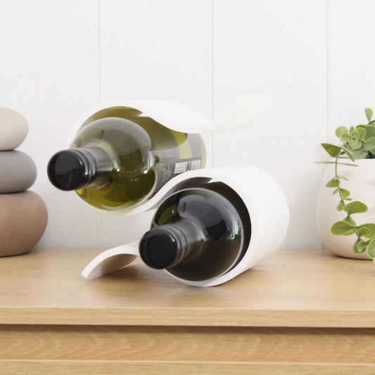 Mini Wavy Wine Rack, Small 2 bottle Wine Stand Home Organisation