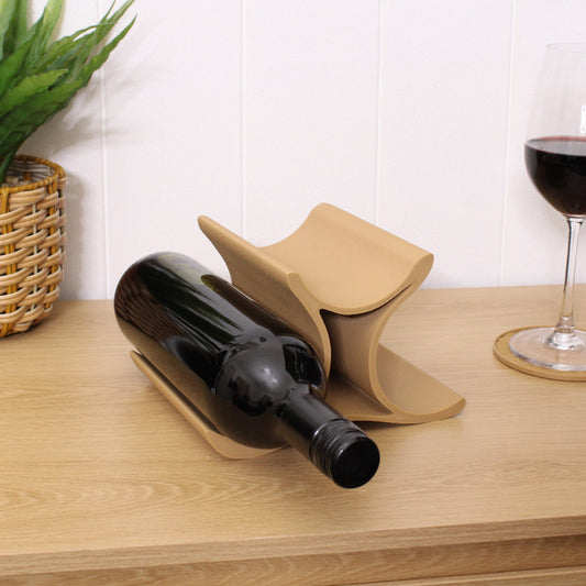 Mini Celeste Wine Rack, 3 Bottle Countertop Wine Stand, Vertical Display Wine Storage for Wine Lovers