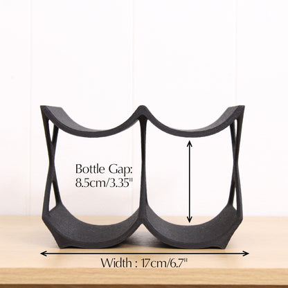 Modern Countertop Wine Rack, Edgy Small Modern Counter 4 Bottle Wine Stand, Vertical Display Wine Storage for Wine Lovers.