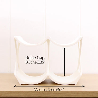 4-Bottle Wine Rack Countertop white, Unique Free Standing Tabletop Wine Holder
