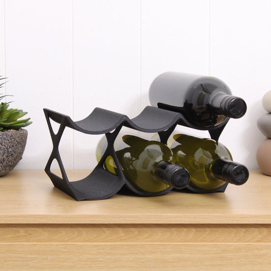 Modern Countertop Wine Rack, Edgy Large Modern Counter 6 Bottle Wine Stand, Vertical Display Wine Storage for Wine Lovers.