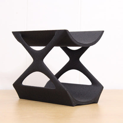 Edgy Countertop Wine Rack, Small Modern Counter 2 Bottle Wine Stand, Display Wine Storage for Wine Lovers.